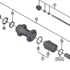 Shimano XTR FH-M9000 Disc Hinterradnabe Ersatzteil | Hohlachse Nr 3