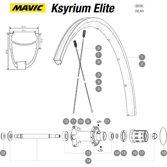 Mavic Ksyrium Elite Speiche Hinterrad Links 299,5 Mm Schwarz Nippel Blau Modell 2016-17 3 Mavic Ksyrium Elite Speiche Hinterrad Links 299,5 Mm Schwarz Nippel Blau Modell 2016-17