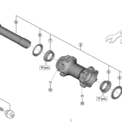 Shimano XTR HB-M9110-BS Disc Vorderradnabe Ersatzteil | Achsmutter Rechts Nr 3
