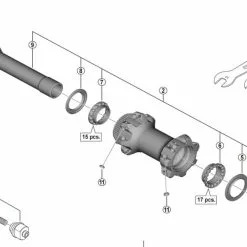 Shimano XTR HB-M9110-BS Disc Vorderradnabe Ersatzteil | Hohlachse Komplett Nr 2