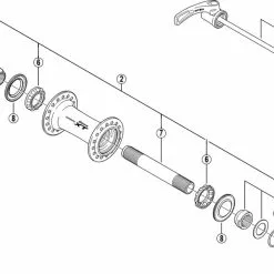 Shimano Deore XT HB-M8000 / HB-M775 / HB-M770 Disc Vorderradnabe Ersatzteil | Achsmuttereinheit Komplett Nr 3 -SCHALTWERKE 54807 3