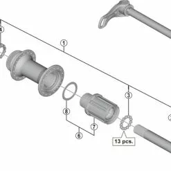 Shimano Deore XT FH-M8010 Hinterradnabe Ersatzteil | Hohlachse Nr 2