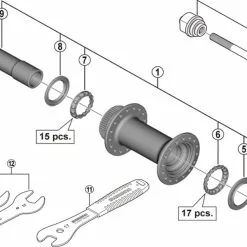 Shimano Deore XT HB-M8110 / HB-M8110-B Disc Vorderradnabe Ersatzteil | Hohlachse Boost Komplett Nr 1