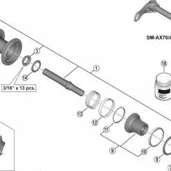 Shimano Deore XT FH-M8110 / FH-M8110-B / FH-M8110-BS Hinterradnabe Ersatzteil | Achsmutter M12 Nr 17
