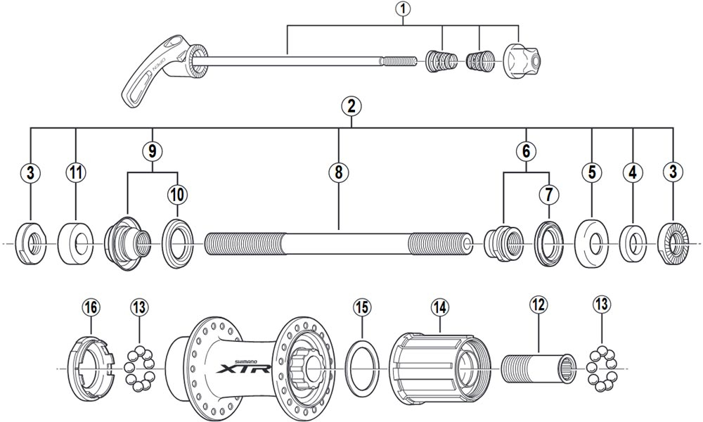 Shimano XTR FH-M960 Hinterradnabe Ersatzteil | Hohlachse Nr 8 3 Shimano XTR FH-M960 Hinterradnabe Ersatzteil | Hohlachse Nr 8