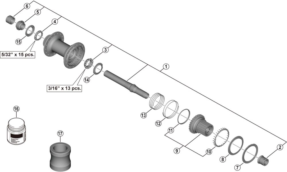 Shimano Deore XT FH-M8130-B Hinterrradnabe Ersatzteil | Dichtring Rechts Nr 14 3 Shimano Deore XT FH-M8130-B Hinterrradnabe Ersatzteil | Dichtring Rechts Nr 14