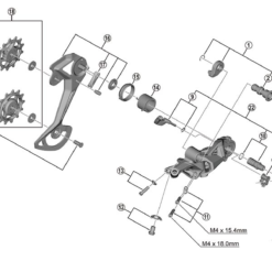 Shimano Deore XT RD-M8100 / XTR RD-M9100 Schaltwerk Ersatzteil | Stabilisator- Kit- Einheit