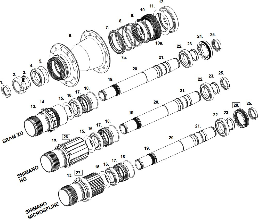 Chris King Boost Centerlock Hinterradnabe Ersatzteil | Freilaufkoerper Sram XD 4 Chris King Boost Centerlock Hinterradnabe Ersatzteil | Freilaufkoerper Sram XD – Bild 2