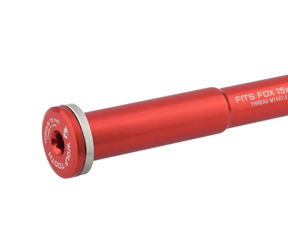Wolf Tooth Fox Steckachse Vorderrad - 15x110mm Laenge 155mm Gewinde M14x1,5mm Rot 4 Wolf Tooth Fox Steckachse Vorderrad - 15x110mm Laenge 155mm Gewinde M14x1,5mm Rot – Bild 2