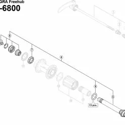 Shimano Ultegra FH-6800 Hinterradnabe Ersatzteil | Hohlachse Komplett Nr 4