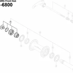Shimano Ultegra HB-6800 Vorderradnabe Ersatzteil | Achsschraube Komplett Nr 7 -SCHALTWERKE 58791 1
